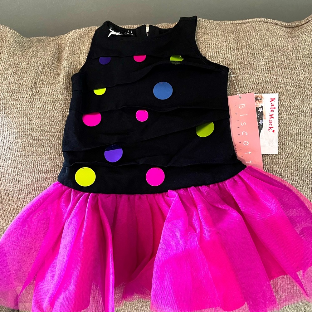 Biscotti Black/pink tulle dress. Adorable. NWT. Size 18 months.